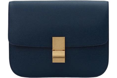 celine medium classic shoulder bag in medium blue box calfskin